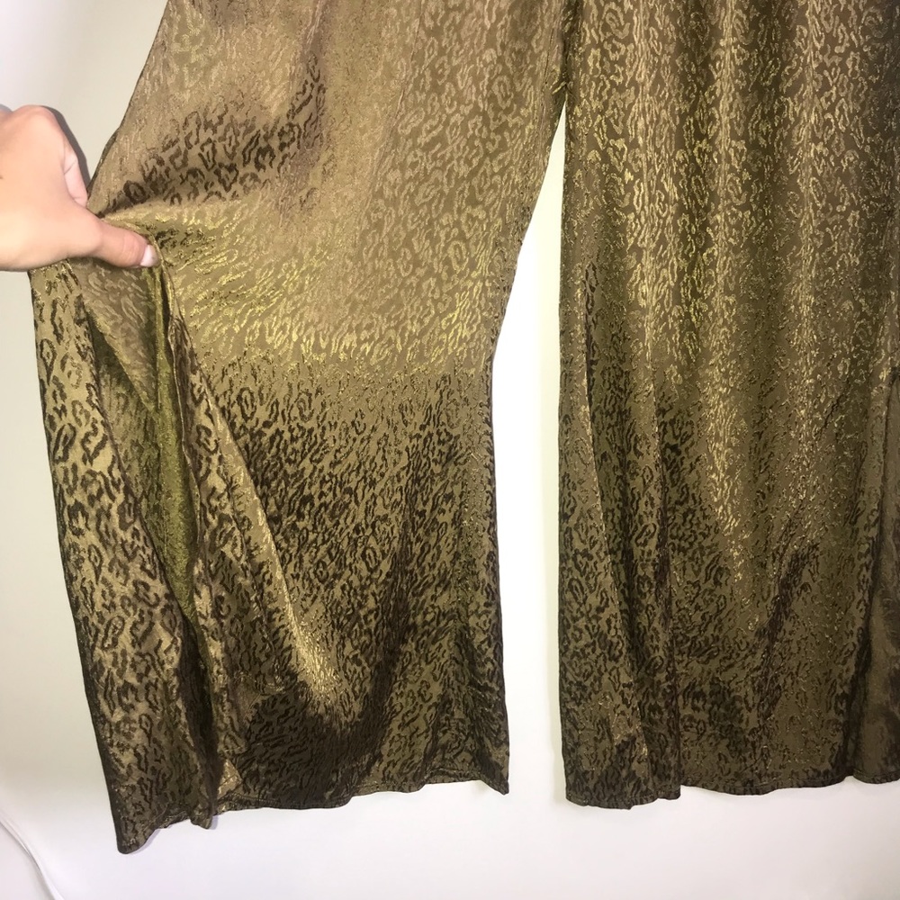 Anthro New Jacqueline Jacquard Olive Jumpsuit - Picture 3 of 6